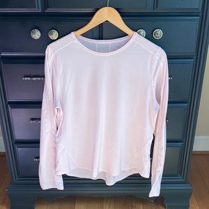 SWEATY BETTY Pale Pink Long Sleeved Top Size Medium